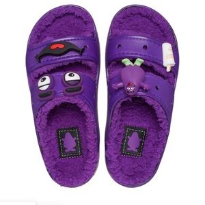 NIB Crocs McDonald’s Grimace Cozzy sandals with fleece Women’s size 9